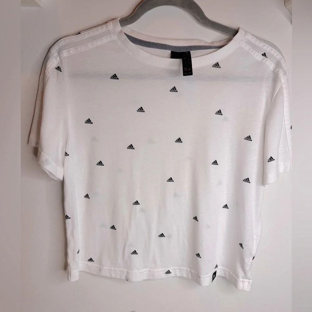 Adidas Women's All Over Print Crop Tee - Picture 2 of 6